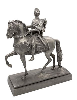 Скульптура. Пётр I на коне. Материал: Силумин. Размер 32 х 27 см.