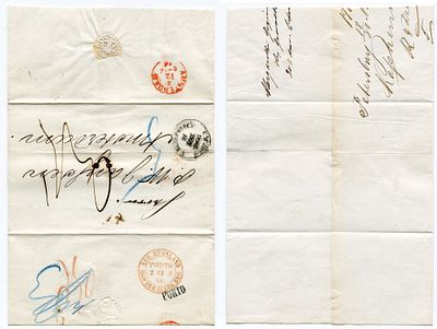 1866 год. Конверту 169 лет. До марочное почтовое отправление из Санкт-Петербурга середине 