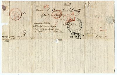 1829 год. Конверту 196 лет! До марочное почтовое отправление 2 мая 1829 года Барону Шольцу из 