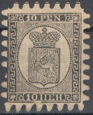 1866 г. Княжество Финляндское 7, 10 пен. *. Заверка.