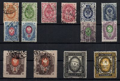 1891 г. Великое Княжество Финляндское. Mi 35-47. гаш. 930 евро.