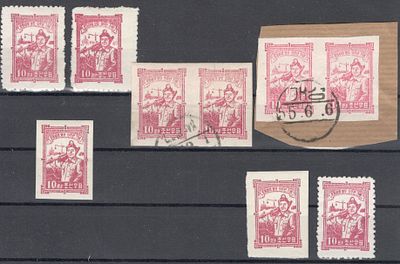 1955 г. КНДР. Mi 94 А, В + новодел.