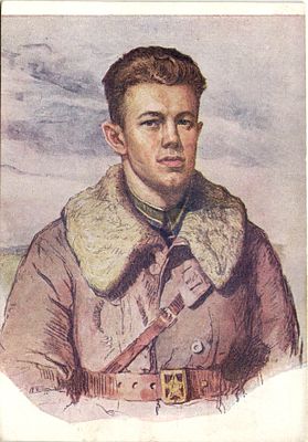 1942 г. Ленинградский Фронт Герой СССР летчик Пидтыкан.