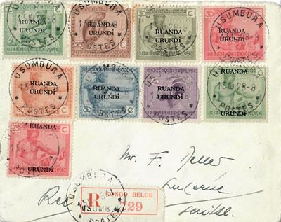 1928 г. Заказное письмо из Бельгийского Конго в Швейцарию.