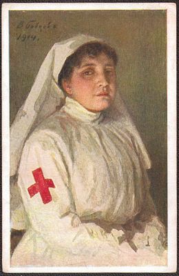 Открытка изд. общества Св. Евгении. Сестра-волонтерка.