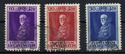 1933 г. Лихтенштейн. Mi 122-24 гаш. 180 евро.