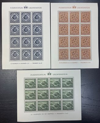 1953 г. Лихтенштейн , каталог Mi № 319-21 . 1680 евро
