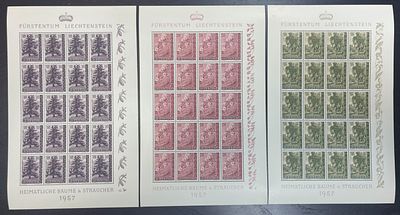 1957 г. Лихтенштейн , каталог Mi № 357-59, 600 евро. **