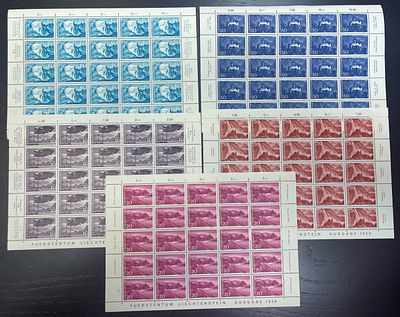 1959 г. Лихтенштейн , каталог Mi № 381-85, 150 евро. **