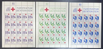 1963 г. Лихтенштейн , Красный Крест,каталог Mi № 428-30, 80 евро. **