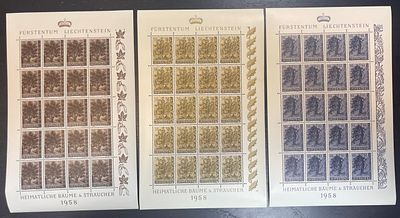 1958 г. Лихтенштейн , каталог Mi № 371-3, 700 евро. **