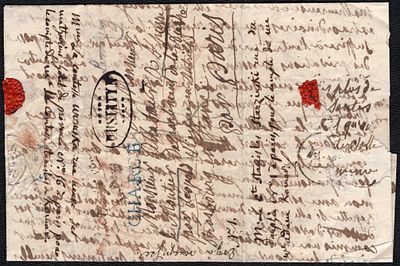 Российская Империя. 23 января 1829 г. Письмо в Мустатин Сант-Пьер Мутиер, Французские 