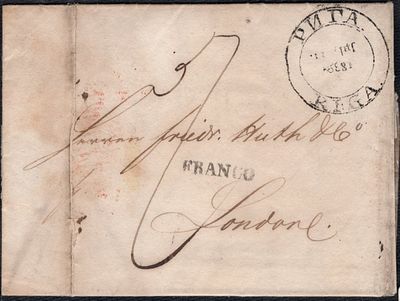 1830 г. 21.7. Письмо из Риги в Лондон через Швецию.