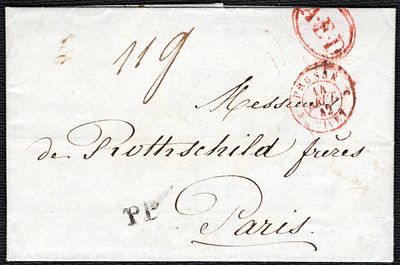 1842 г. 22 авг. Письмо из СПб, Париж через Пруссию.