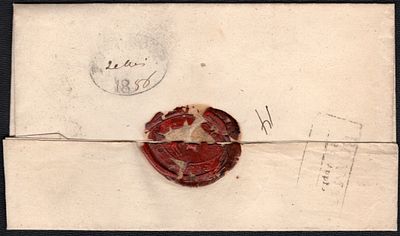 Письмо домарочного периода с вписанной датой 2 мая 1856 г. из Вольмара.