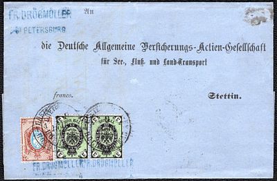 1877 г. 9 июн. Письмо из СПб п.о. СПб Варшав. Ж.Д. в Штеттин 23.6.