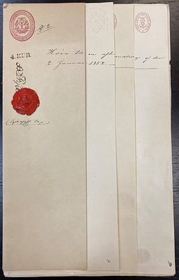 1858 г. Российская Империя Финляндское княжество. 4 ценные бумаги .Разного номинала.