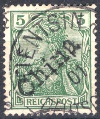 1900 г. Германская почта в Китае. Mi 9, гаш. Ручная надпечатка "Китай". 450 евро.