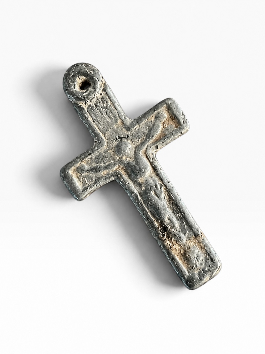 Late Medieval Double-Sided Lead-Alloy Devotional Crucifix Pendant