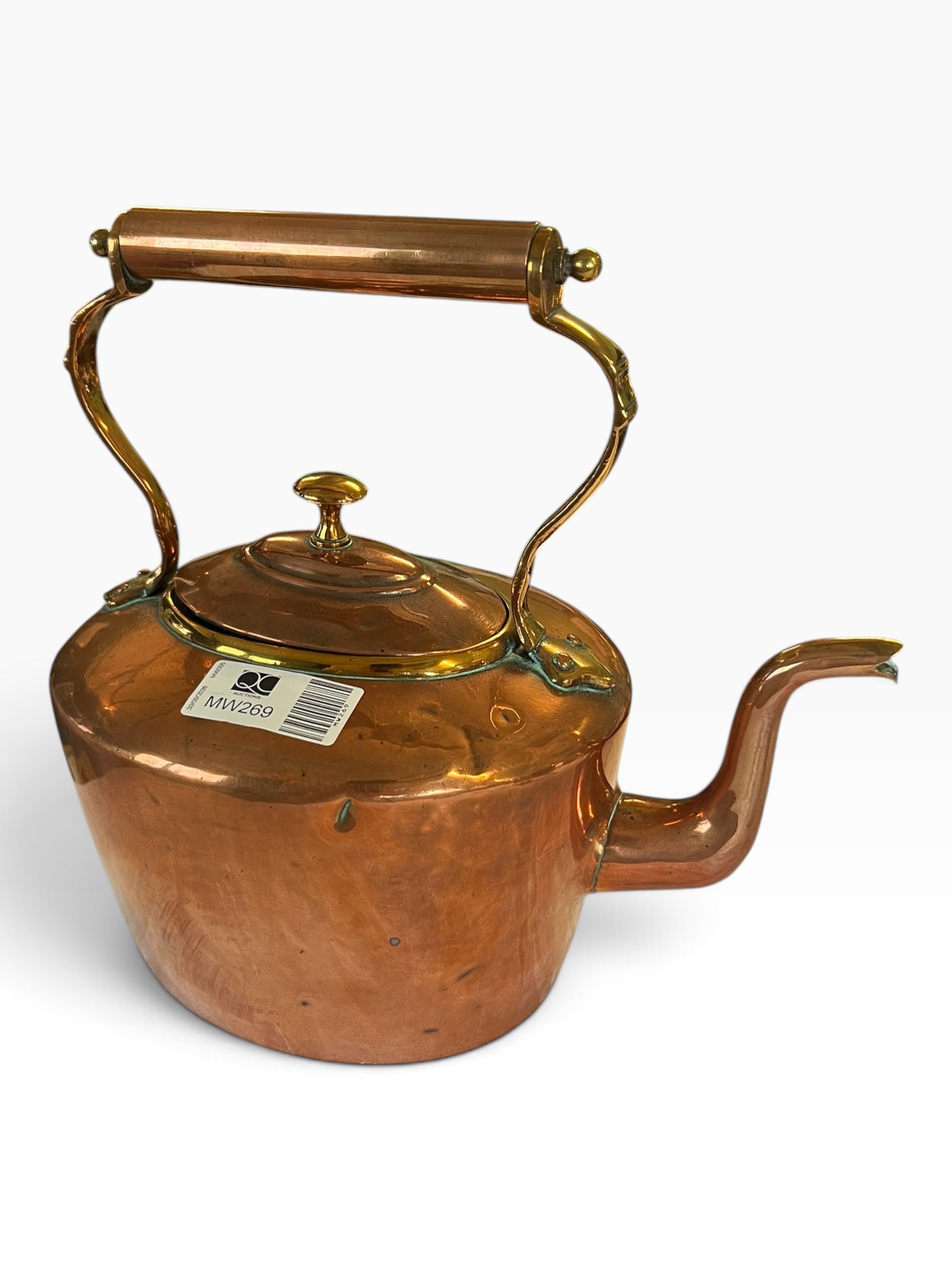 Vintage Copper Kettle Fireplace Tea Pot Brass Handle Hearth Kitchenalia Decor