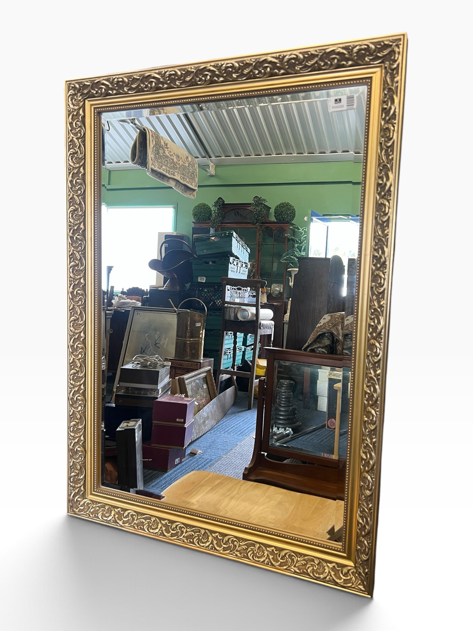 Large Ornate Gold Framed Wall Mirror - Vintage Rococo Gilt Style Bevelled Mirror