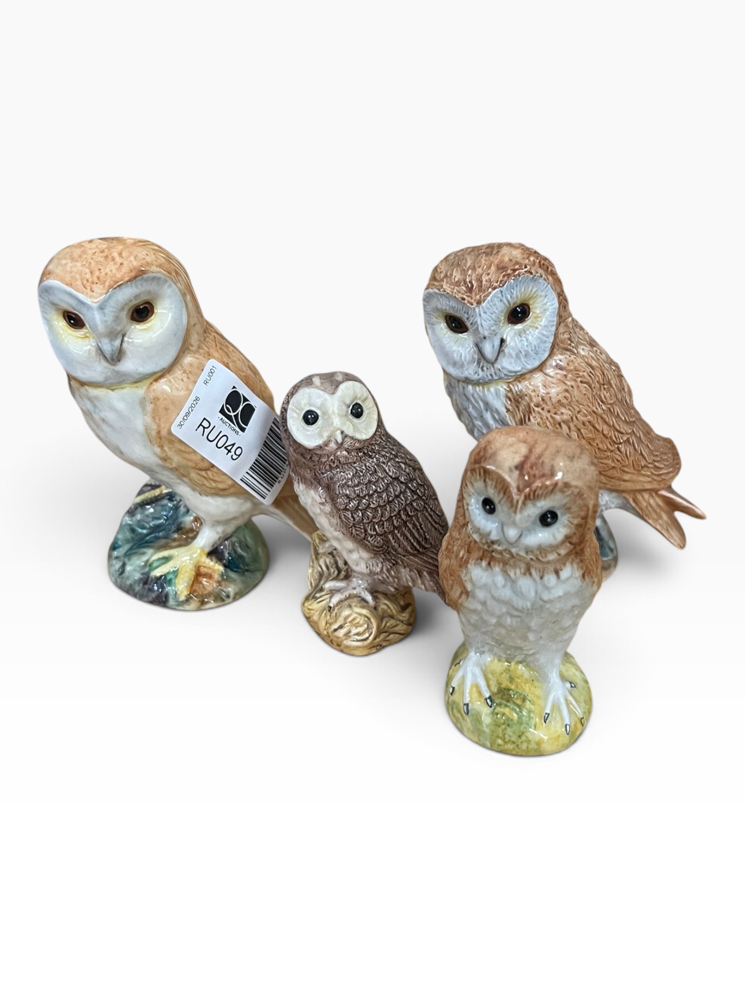 Collection of Four Vintage Beswick Owl Figurines - Barn, Tawny & Little Owls