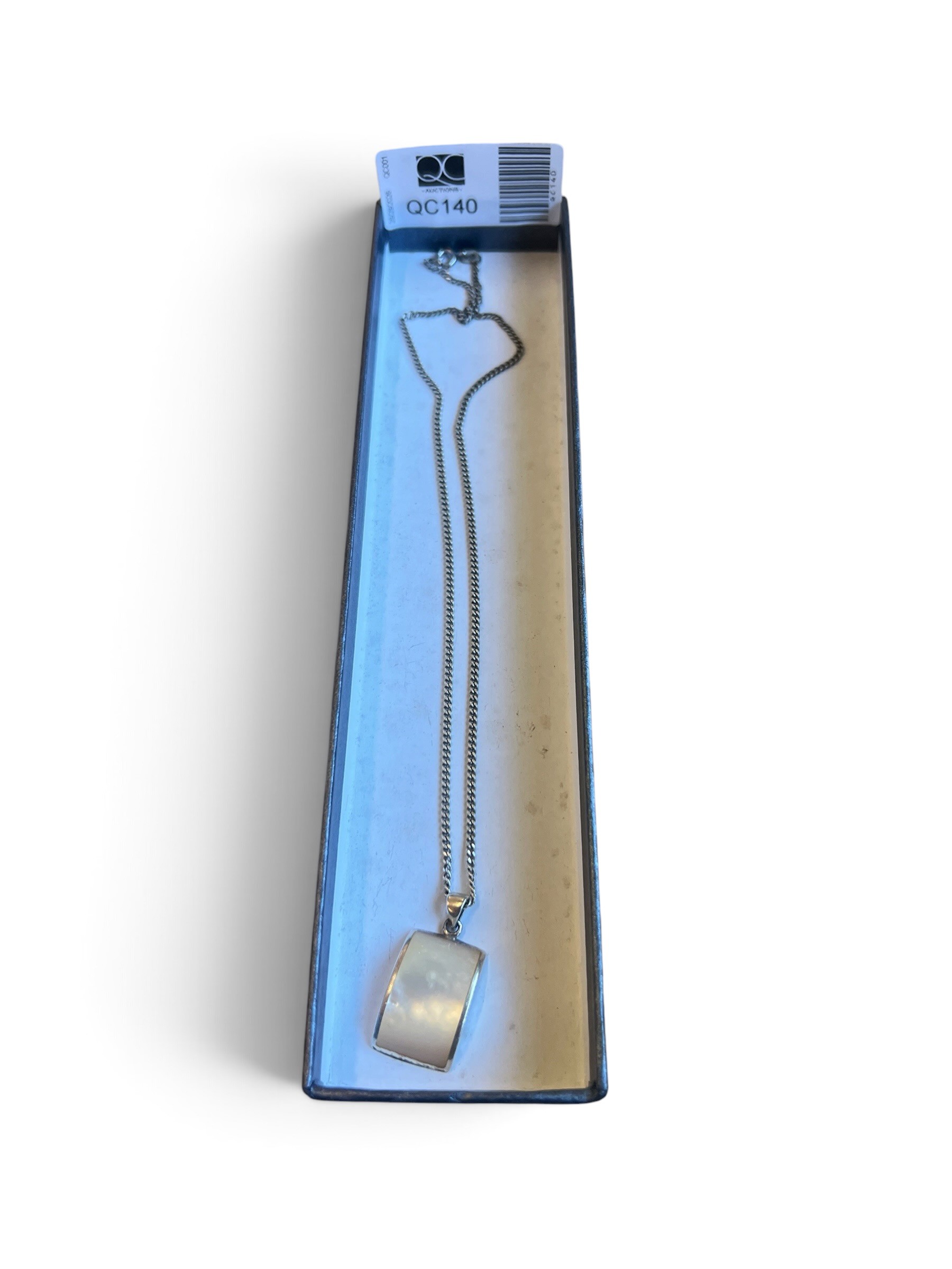 Italian Silver Necklace with Mother-of-Pearl Pendant