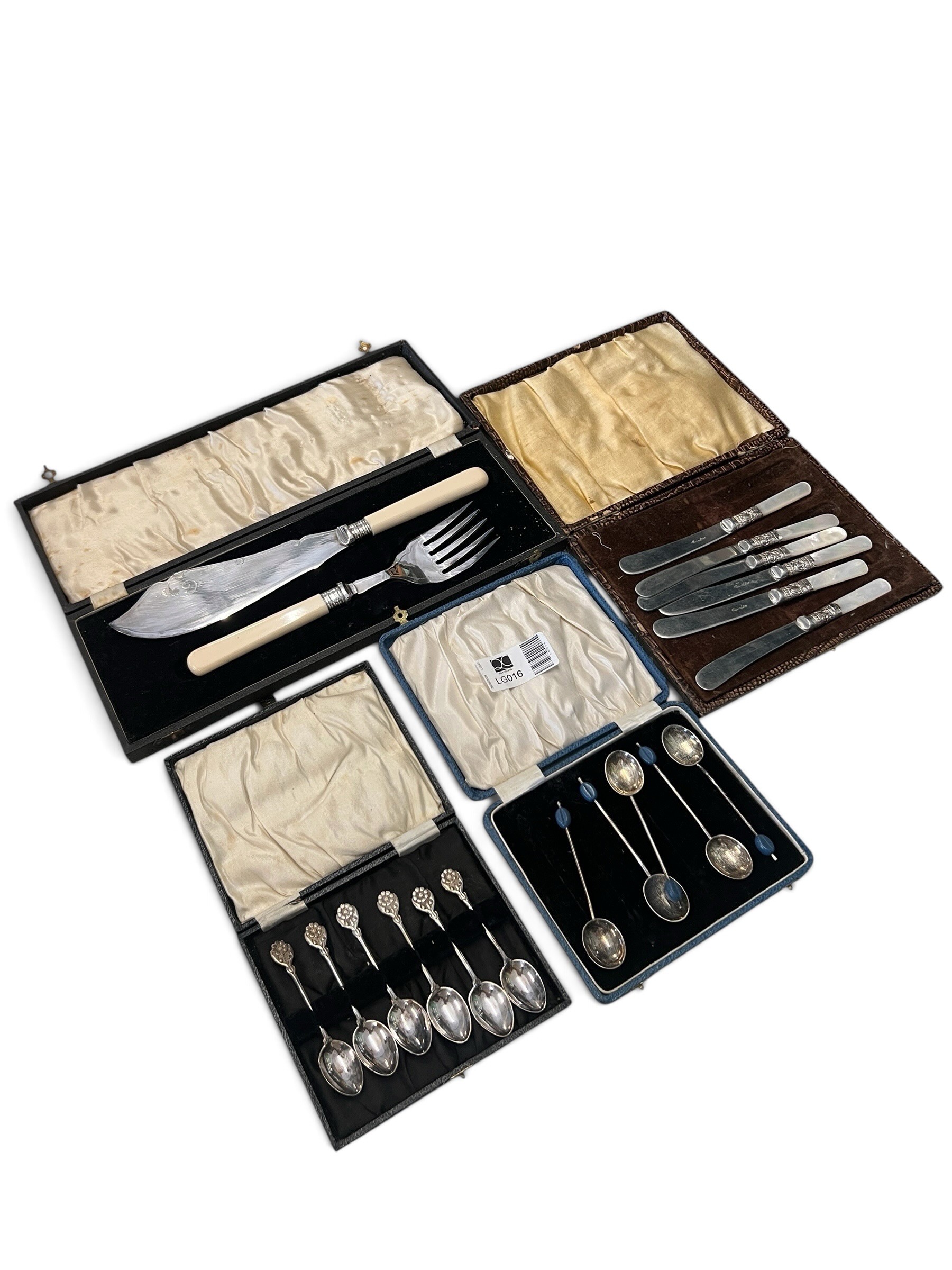 Collection of Cased Silver Plated & Mother-of-Pearl Flatware and Cutlery