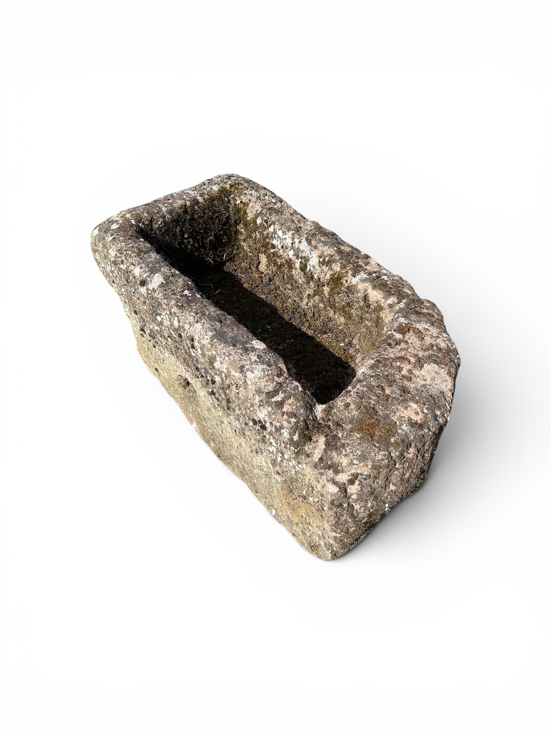 18th Century Rectangular Weathered Granite Stone Troughs/Planter