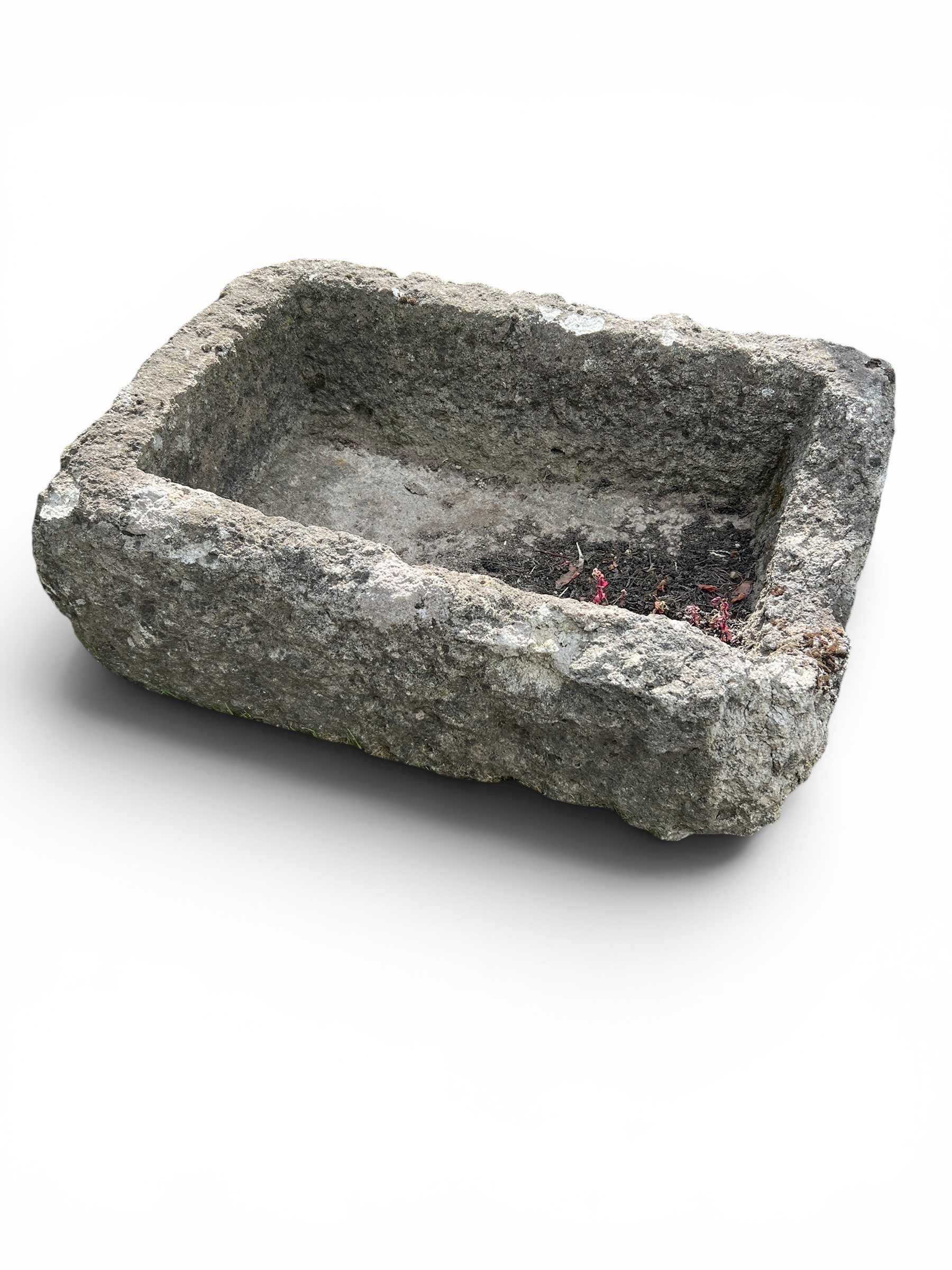 18th Century Rectangular Weathered Granite Stone Troughs/Planter