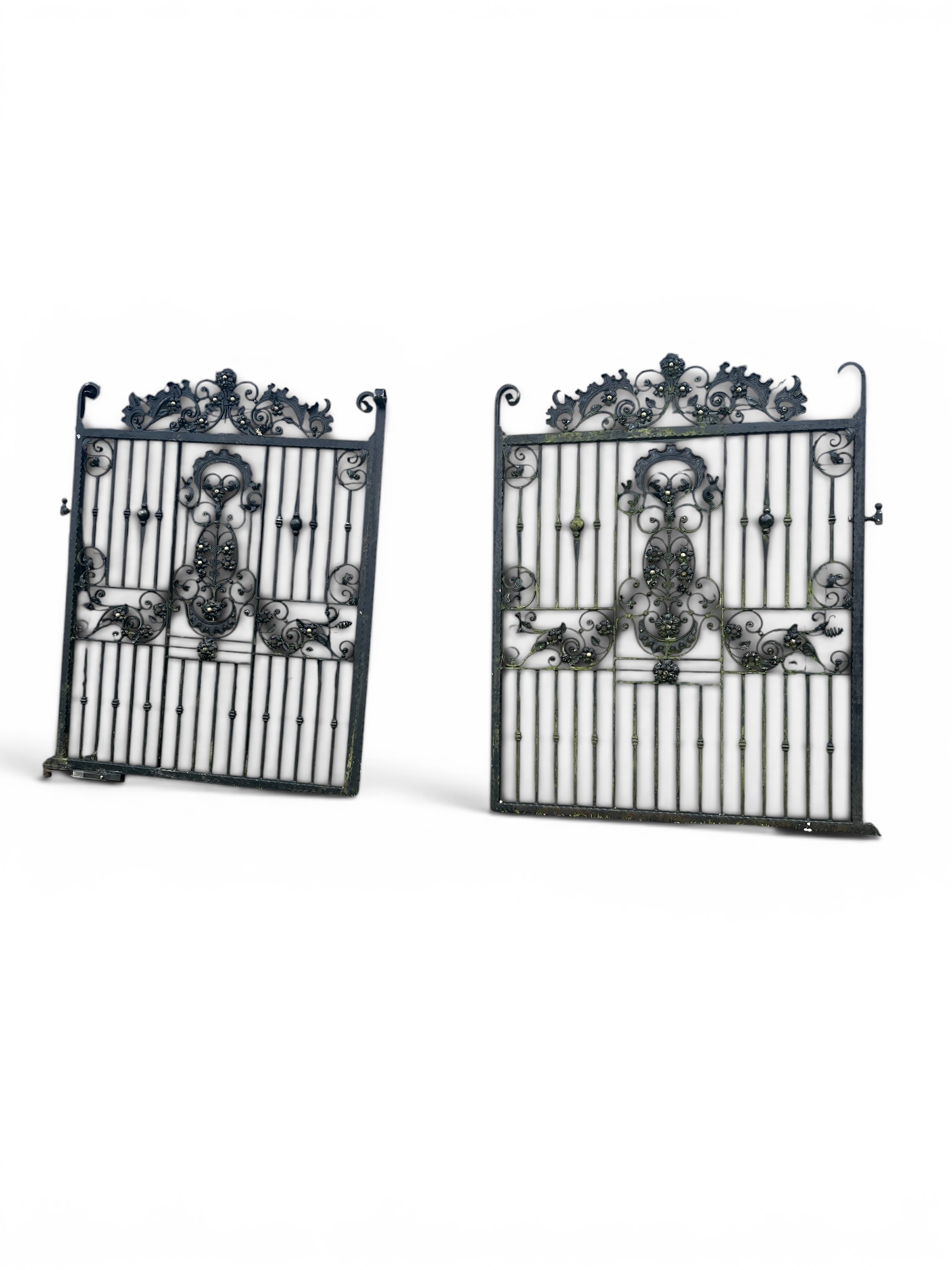 Very Large Cast Iron Impressive Floral Ornate Gates - 360cm x 210cm