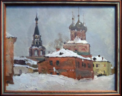Бениамин Басов. Переславль. 1952. Картон, масло, 20 &times; 26 см. В раме Бениамин Матвеевич Басов 