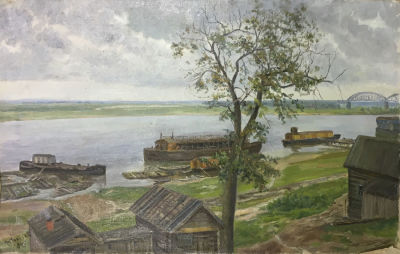 Николай Морозов. Ока у Мурома. 1945. Холст, масло, 51 &times; 89 см Николай Васильевич Морозов — 