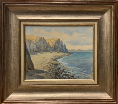 Евгений Резниченко. Коктебель. 1974. Бумага на картоне, акварель, 24 &times; 30 см. Работа оформлена. 