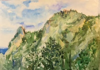 Екатерина Московская. Гора кошка. Май. 2010. Бумага, акварель, 21 &times; 30 см.Катерина Московская — 