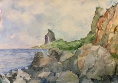 Екатерина Московская. Скала Крыло Лебедя. 2015. Бумага, акварель, 29 &times; 41,5 см.Катерина 