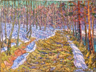 Виктор Котов. Последний снег. 1964. Холст, масло, 60 &times; 77 см. В авторской раме.Виктор Иосифович 