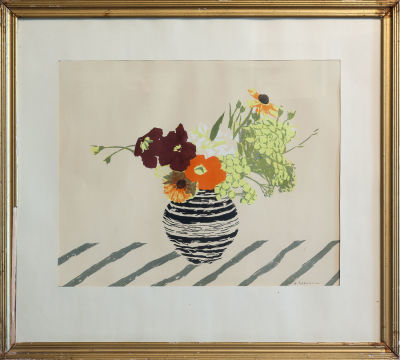 Нора Левинсон. Осенний букет. 1959. Автолитография, 42 &times; 50 см. В оригинальном паспарту и раме 