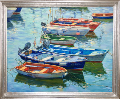 Ксения Филиппова. В солнечной марине. Из серии &laquo;Испанские лодки&raquo;. 2021. Холст, масло, 80 &times; 100 