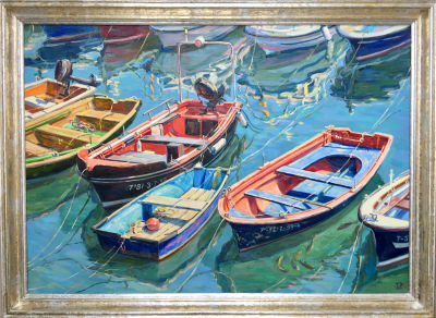 Ксения Филиппова. Рыбацкие лодки. Из серии &laquo;Испанские лодки&raquo;. 2021. Холст, масло, 70 &times; 100 см. 