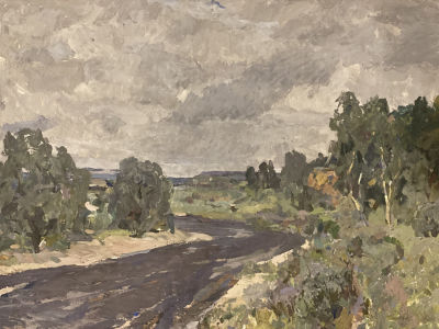 Вадим Кулаков. Серый летний день. Картон, масло, 50 &times; 70 см.Вадим Яковлевич Кулаков (1916 — 