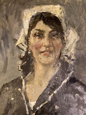 Вадим Кулаков. Ткачиха. 1969. Картон, масло, 50 &times; 40 см.Вадим Яковлевич Кулаков (1916 — 2005) 