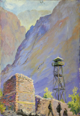 Владимир Харченко. На Афганской границе. Застава Рушан. 1970-е. Бумага, темпера, 62 &times; 42 