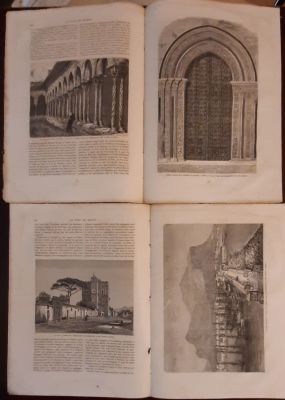 Prints. 1866 LA SICILE ET L'ERUPTION DE L'ETNA EN 1865, 16 pages with 10 lithographs of Palermo 