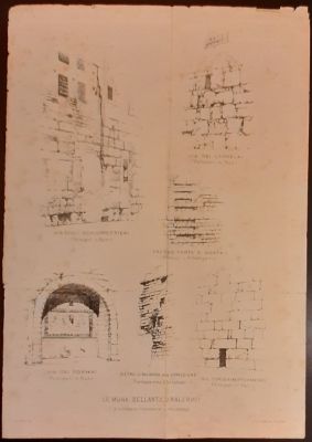 Prints. 1890 THE WALLS OF ANCIENT PALERMO, cm. 28x39 including margins. Lithograph, drawing R. 