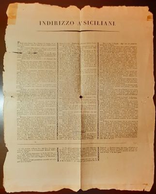 Prints. Early 1800s - ADDRESS TO 'SicilyNS, cm. 45X54 appeal to the Sicilyns for the 'Great 