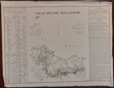 Italia. 1829 MINOR VALLEY OF PALERMO (view PA and prov.) Cm. 58.5x46 including margins, B. 