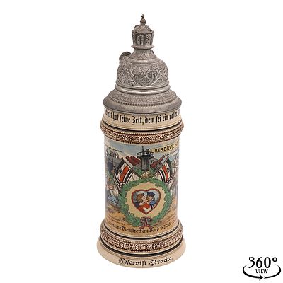 Reservist’s Beer Stein S.M.S. “Hessen”, 1906–1909, Imperial German Navy, 2nd Half of the 20th 