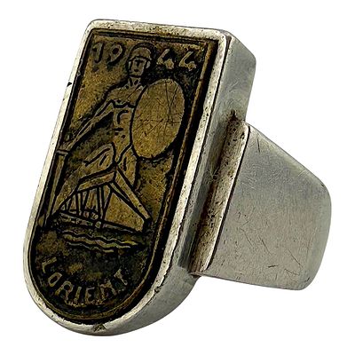 Rare Commemorative Ring of the Fortress of Lorient 1944, U-Boat Base Rare Commemorative Ring of 
