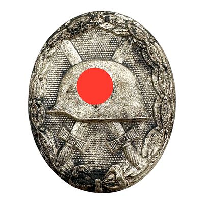 Wound Badge (1939) in Silver, Maker "92" Josef Felix & Söhne. Silver-plated base metal, stamped. 